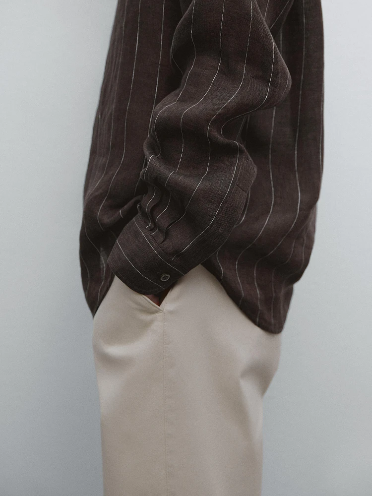 100% linen pinstripe shirt