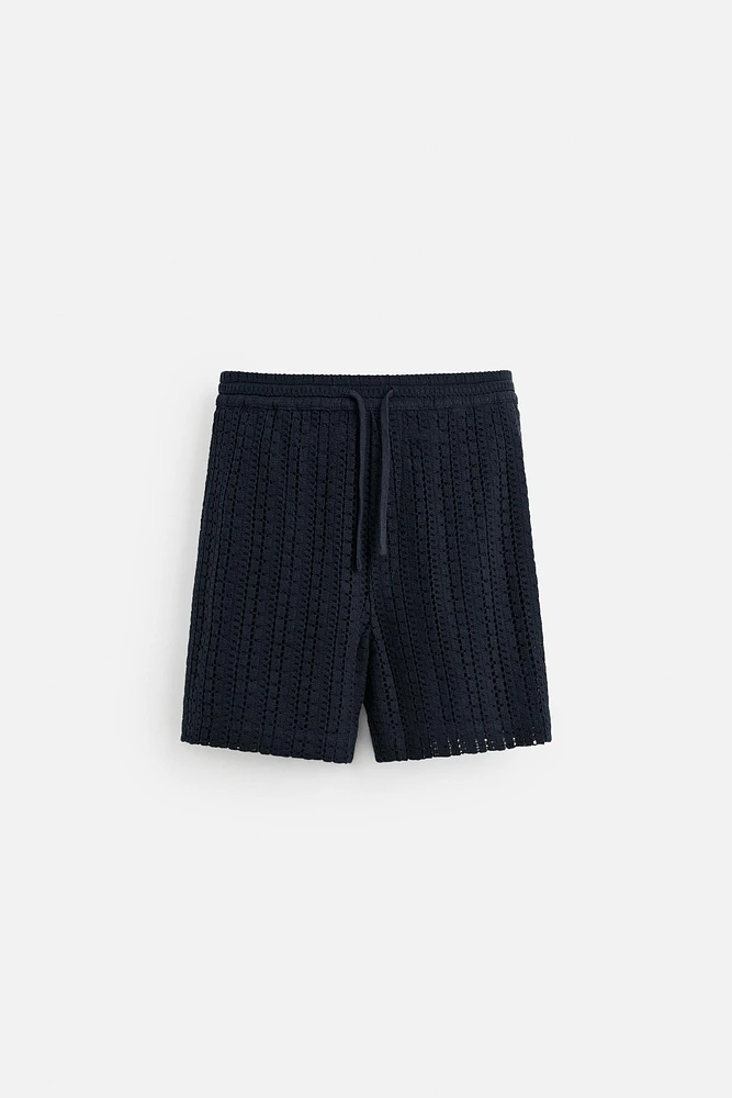 STRUCTURED CROCHET SHORTS