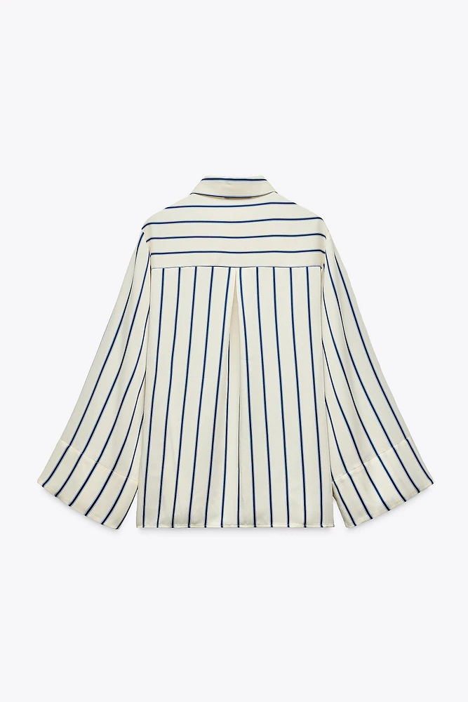 WIDE SLEEVE STRIPED BLOUSE