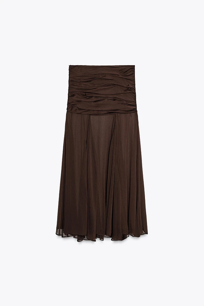 JUPE DRAPÉE SEMI-TRANSPARENTE ZW COLLECTION