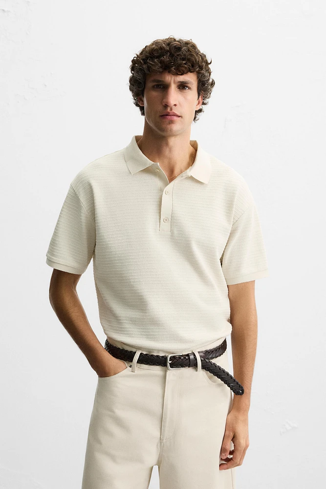 JACQUARD STRIPED POLO SHIRT