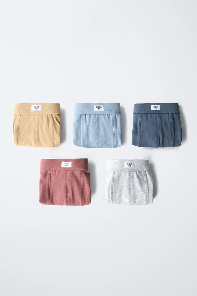 6- YEARS/ FIVE-PACK OF LABEL BOXERS