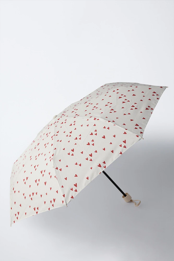 PARAPLUIE PLIABLE À IMPRIMÉ CŒURS