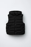 HOODED PUFFER VEST