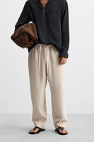 100% LINEN JOGGER WAIST PANTS