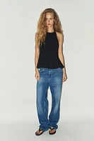 STRETCH PEPLUM TOP