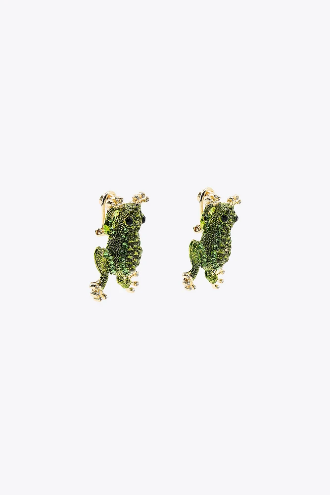 BOUCLES D'OREILLES GRENOUILLE BRILLANTS