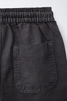 LINEN AND COTTON BERMUDA SHORTS