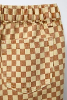 PANTALON EN SERGÉ À CARREAUX DAMIER