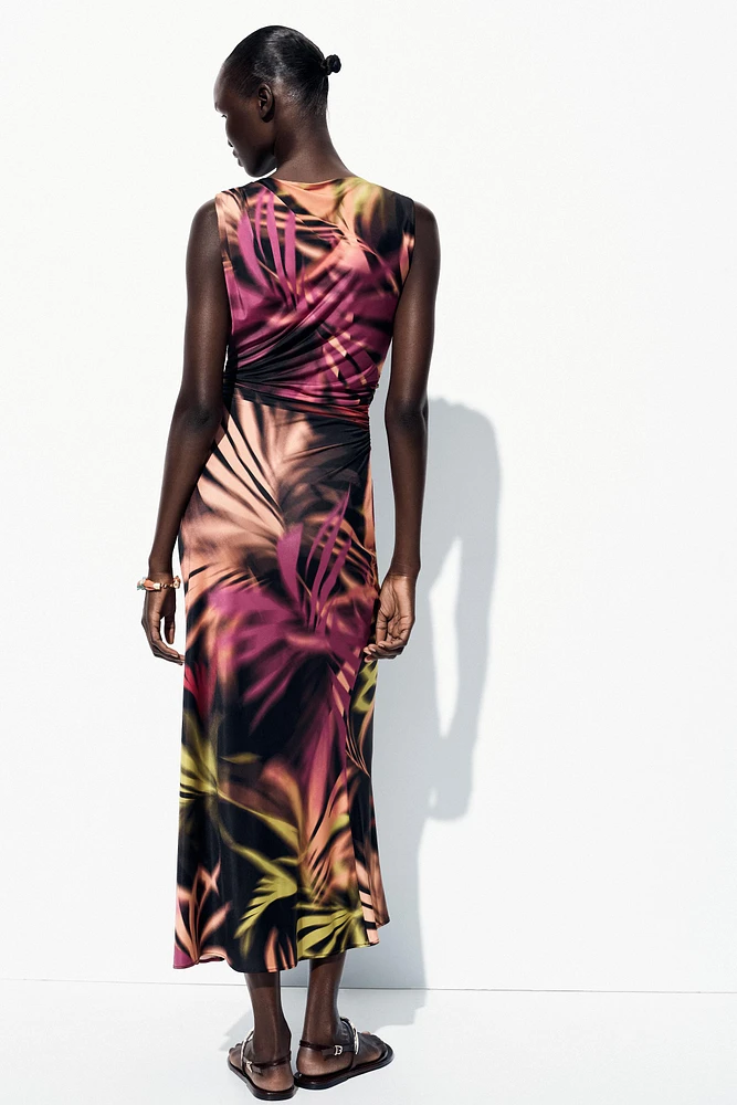 APPLIQUÉ PRINT MIDI DRESS