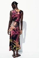 APPLIQUÉ PRINT MIDI DRESS