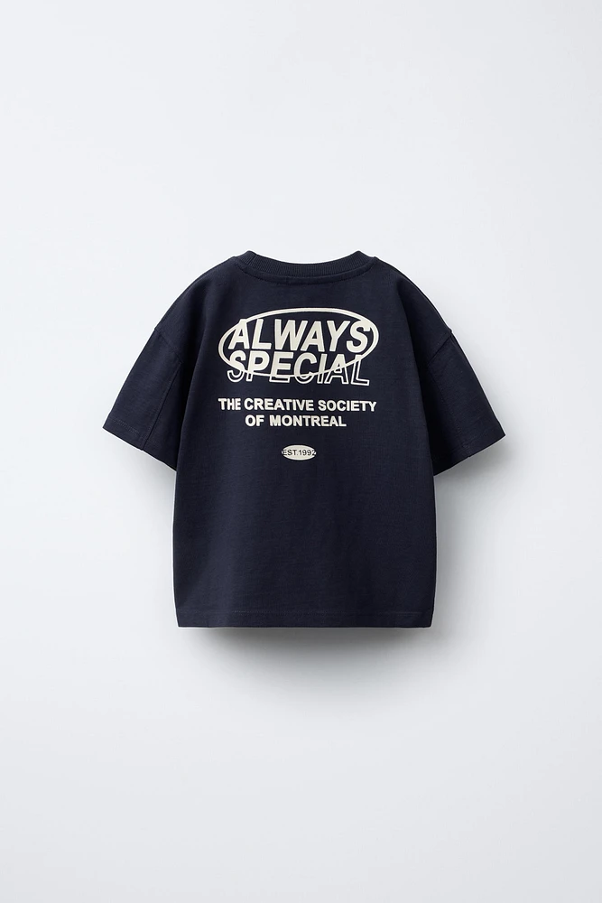 HEAVY WEIGHT TEXT PRINT T-SHIRT