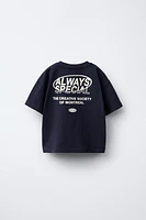 HEAVY WEIGHT TEXT PRINT T-SHIRT