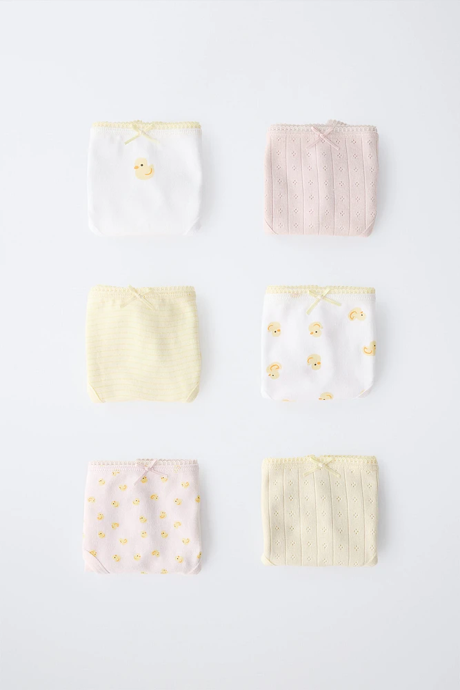 6- ANS/ LOT DE SIX CULOTTES PETITS CANARDS