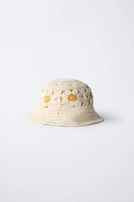 CROCHET FLORAL BUCKET HAT