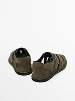Sandales à lanières en cuir