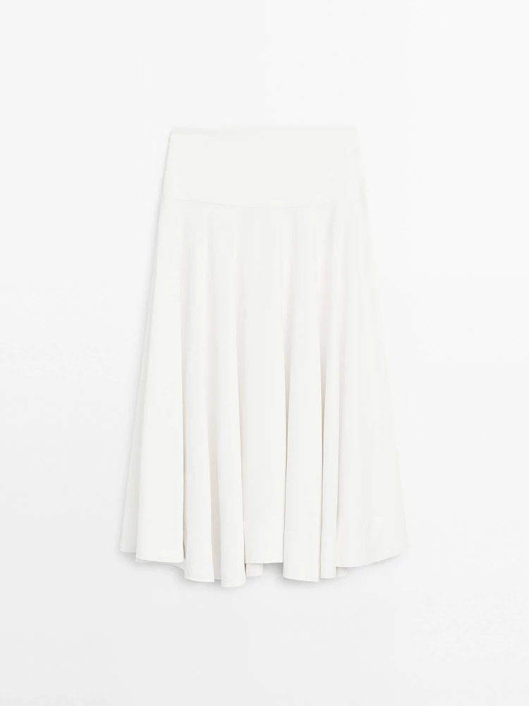 Jupe midi fluide avec ceinture large - Limited Edition