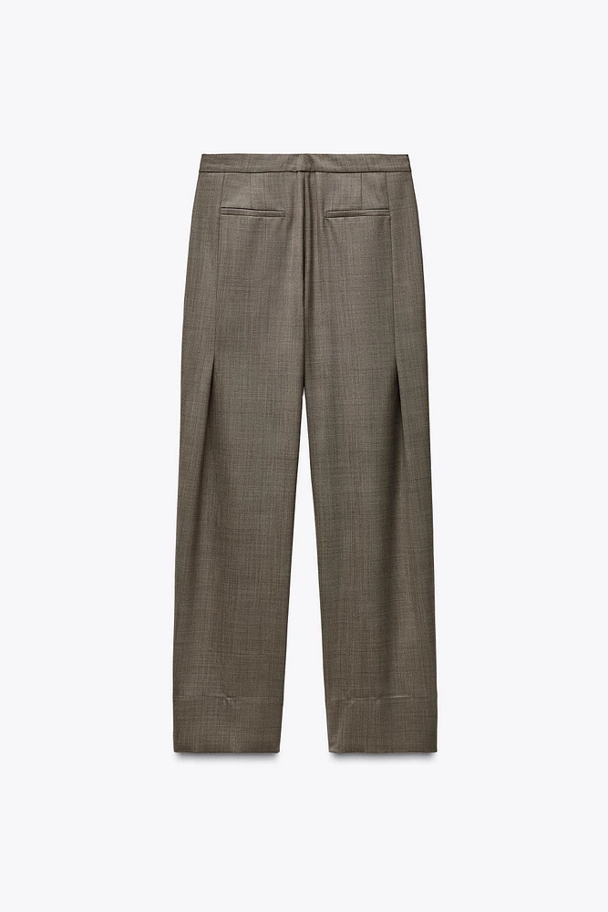 WOOL BLEND PLEATED PANTS ZW COLLECTION