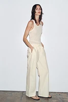 PANTALON STYLE PYJAMA EN POPELINE