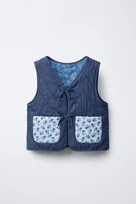 REVERSIBLE FLORAL VEST