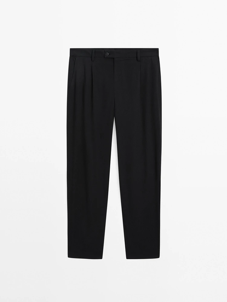 100% cotton relaxed fit trousers