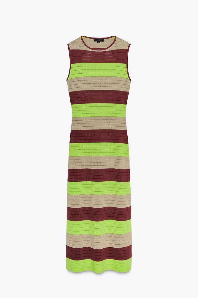 ROBE LONGUE EN MAILLE RAYÉE