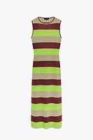 ROBE LONGUE EN MAILLE RAYÉE