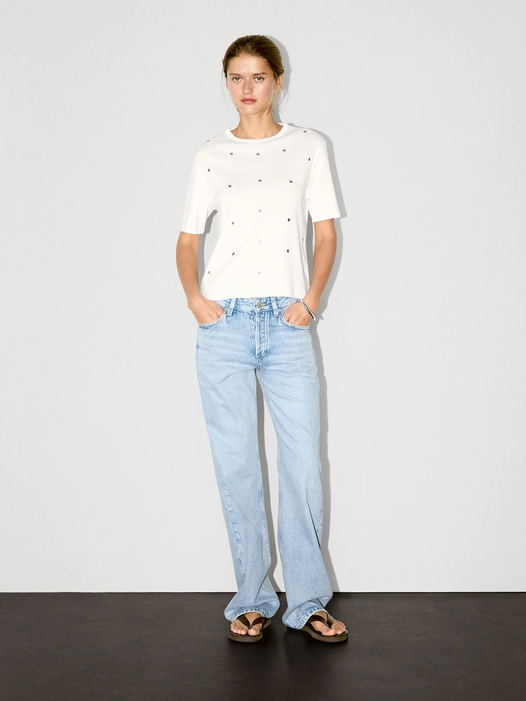 T-shirt oversize avec œillets