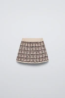 SPARKLY PLAID KNIT SKIRT