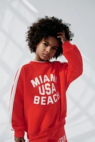 STRIPED TEXT SWEATSHIRT