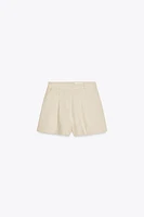 BERMUDA TAILLE HAUTE AVEC LIN