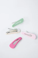 LOT DE QUATRE PINCES CLIP COULEURS