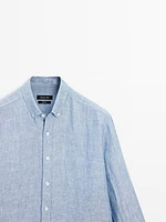 Chemise oxford regular fit 100 % lin