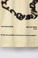 RAISED TEXT PRINT T-SHIRT