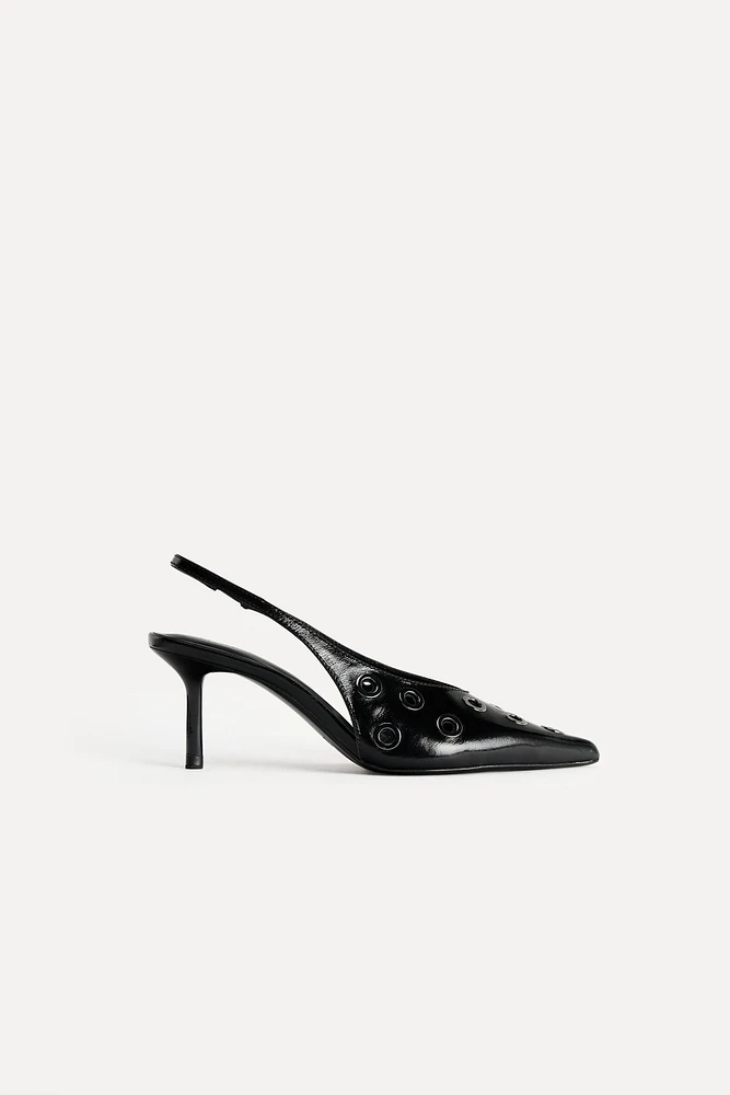 LEATHER SLINGBACK SHOE WITH EYELETS 50TH ANNIVERSARY