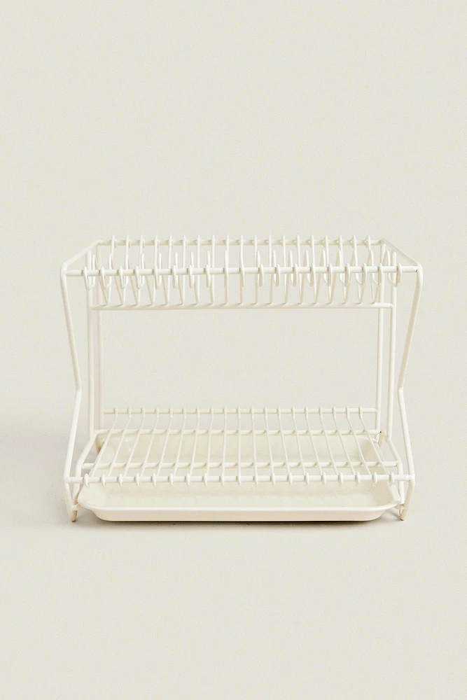 METAL DISH RACK WITH TRAY