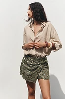 KNOTTED SEQUIN SKORT