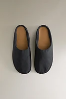 TECHNICAL FABRIC SLIPPERS WITH LEATHER INSOLE