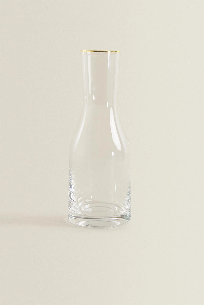 BOHEMIA CRYSTAL BOTTLE WITH A GOLDEN RIM