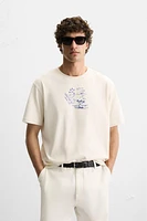 T-SHIRT BRODÉ EN MATIÈRES VARIÉES