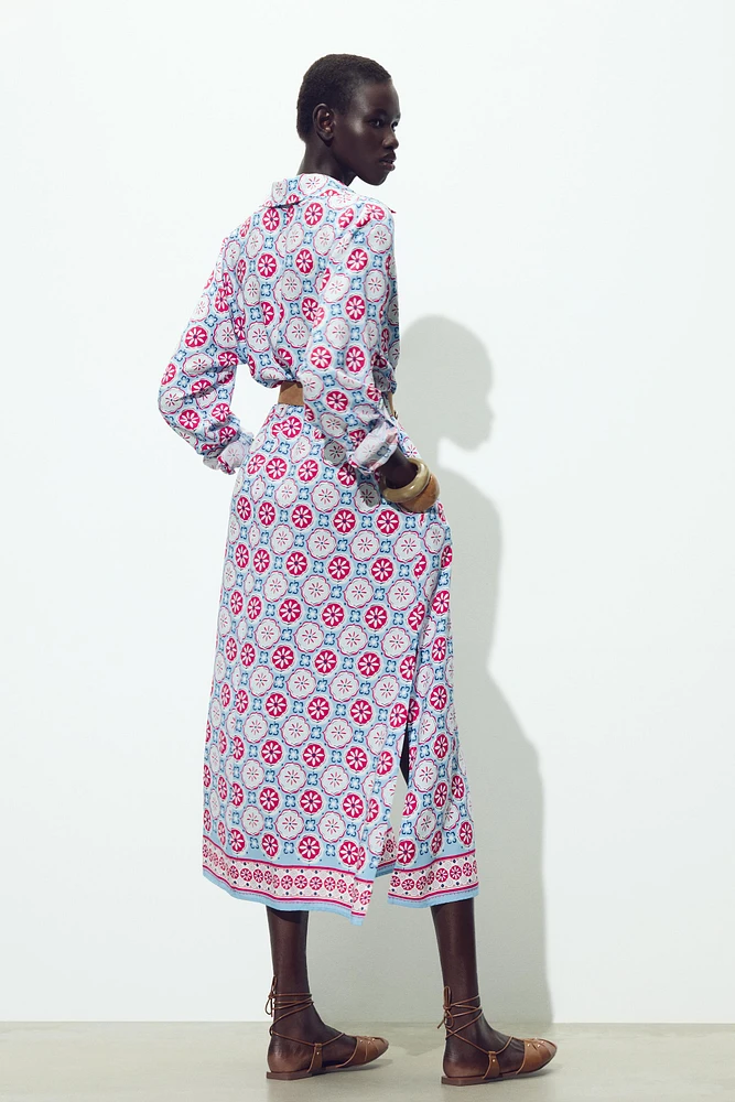ROBE MIDI IMPRIMÉE CEINTURE