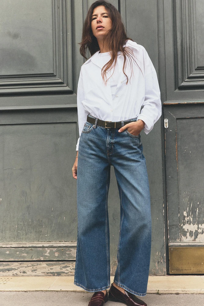 Z1975 HIGH-WAISTED CULOTTE BELTED JEANS