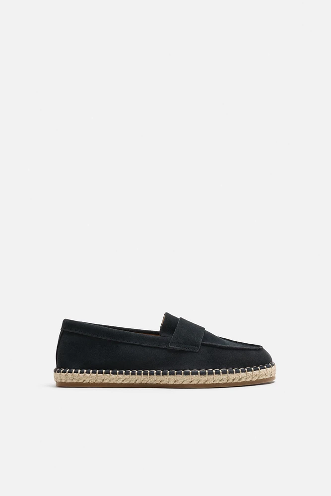 ESPADRILLES MOCASSINS EN CUIR