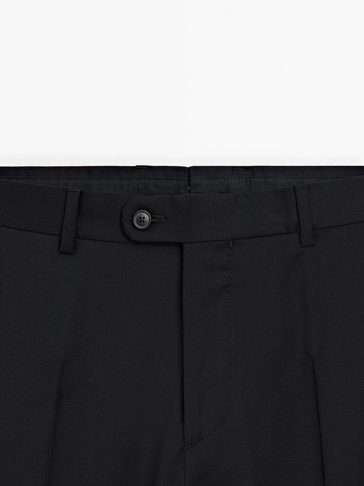 Plain wool suit pants