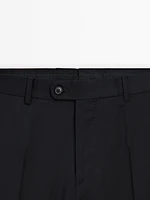 Plain wool suit pants