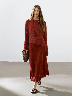 Cutwork sweater with thread detail