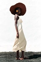 ROBE MI-LONGUE EN MATIÈRES VARIÉES