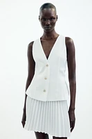 ROBE COURTE EN MATIÈRES VARIÉES