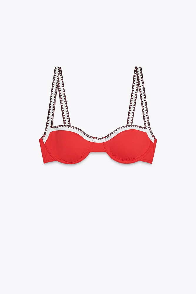 HAUT DE BIKINI ANNEAUX CONTRASTE