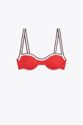 HAUT DE BIKINI ANNEAUX CONTRASTE